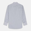 View 6 of product Navy Stripe Regular Fit Shirt With T&A Collar and Square Double Cuffs