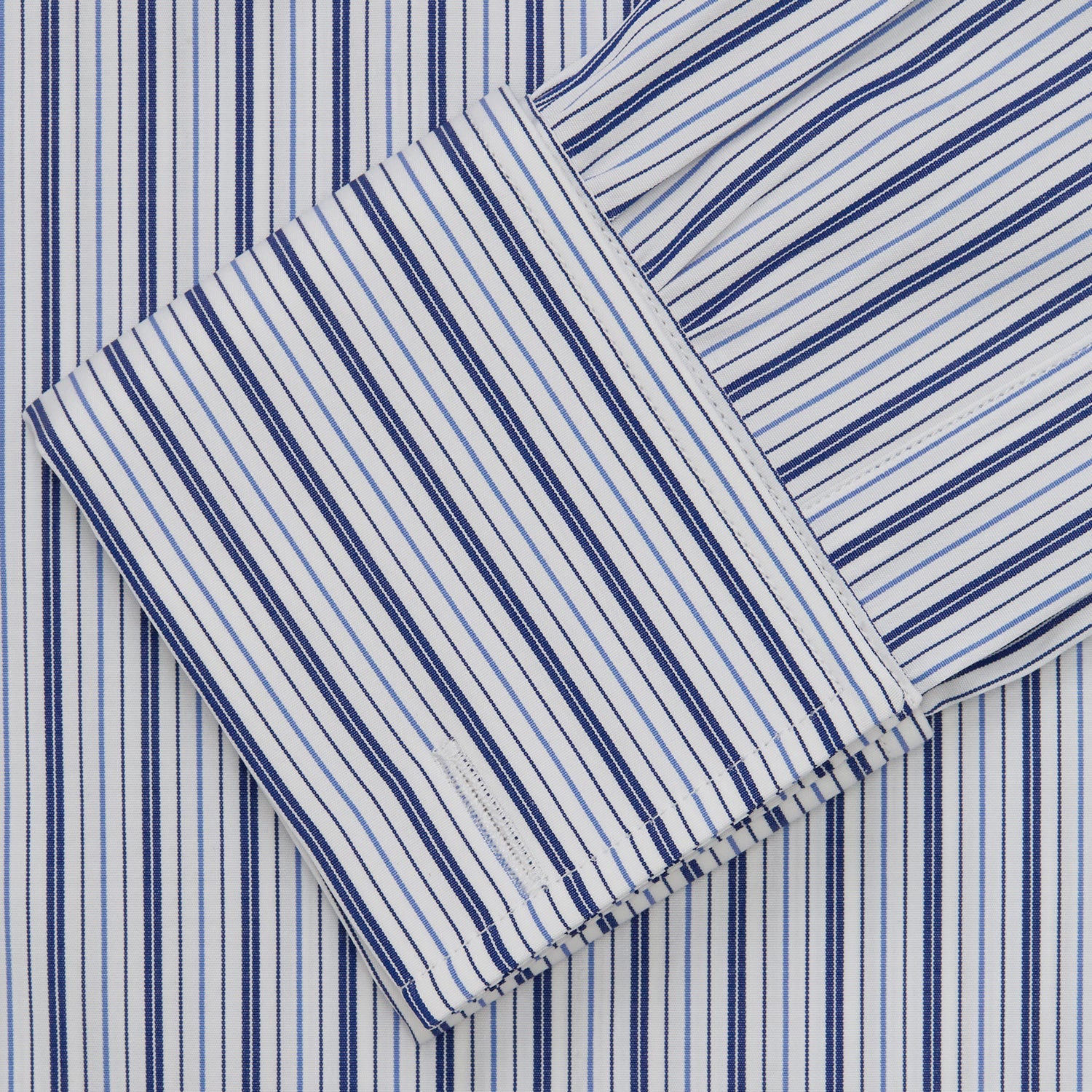 View 5 of product Navy Stripe Regular Fit Shirt With T&A Collar and Square Double Cuffs