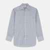 View 1 of product Navy Stripe Regular Fit Shirt With T&A Collar and Square Double Cuffs