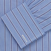 View 5 of product Blue Stripe Regular Fit Shirt With T&A Collar and Square Double Cuffs