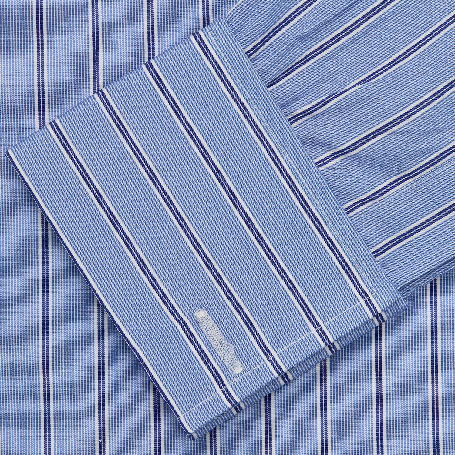 View 5 of product Blue Stripe Regular Fit Shirt With T&A Collar and Square Double Cuffs