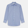 View 1 of product Blue Stripe Regular Fit Shirt With T&A Collar and Square Double Cuffs