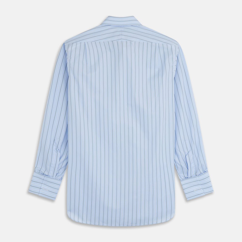 Green Stripe Regular Fit Shirt with T&A Collar and Double Cuffs
