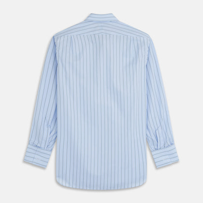 Green Stripe Regular Fit Shirt with T&A Collar and Double Cuffs Image 4