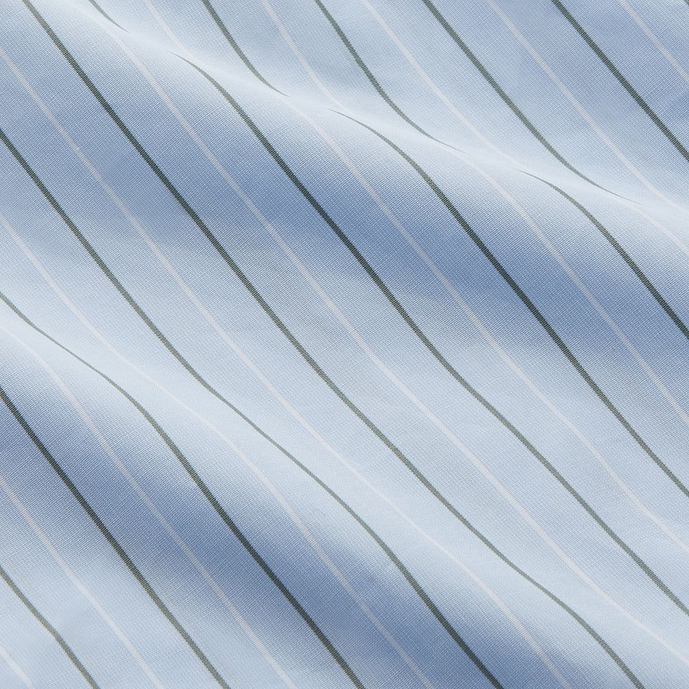 Green Stripe Regular Fit Shirt with T&A Collar and Double Cuffs