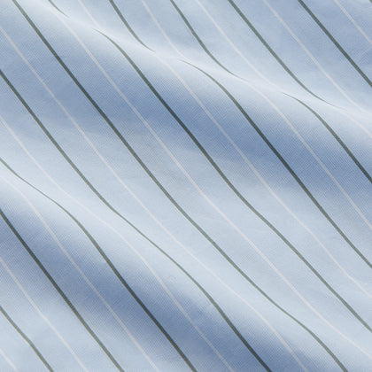 Green Stripe Regular Fit Shirt with T&A Collar and Double Cuffs Image 3