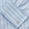 View 3 of product Green Stripe Regular Fit Shirt with T&A Collar and Double Cuffs