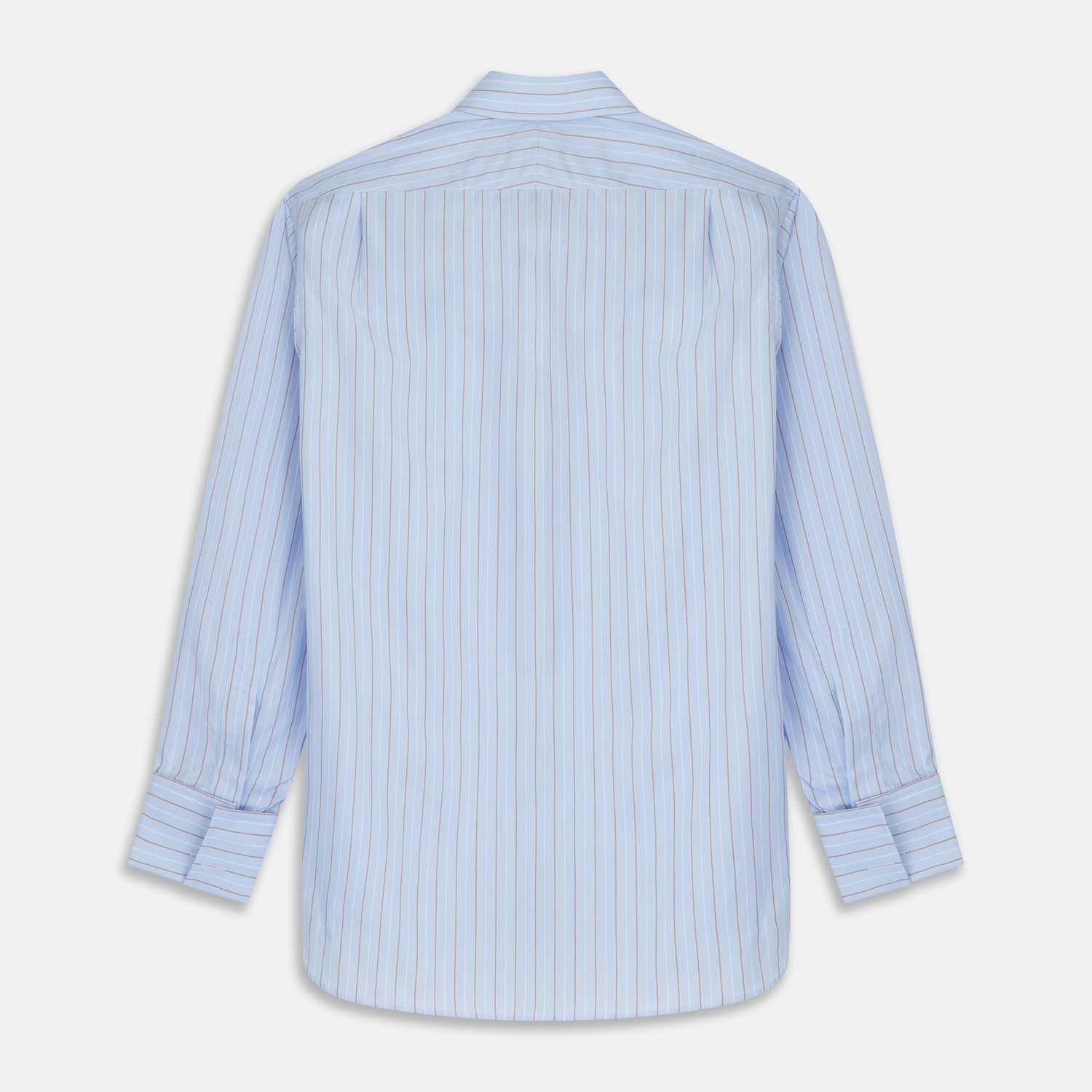 View 5 of product Beige Stripe Regular Fit Shirt with T&A Collar and Double Cuffs