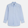 View 1 of product Beige Stripe Regular Fit Shirt with T&A Collar and Double Cuffs