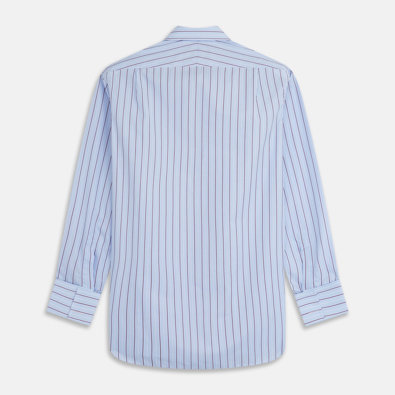 View 5 of product Burgundy Stripe Regular Fit Shirt with T&A Collar and Double Cuffs