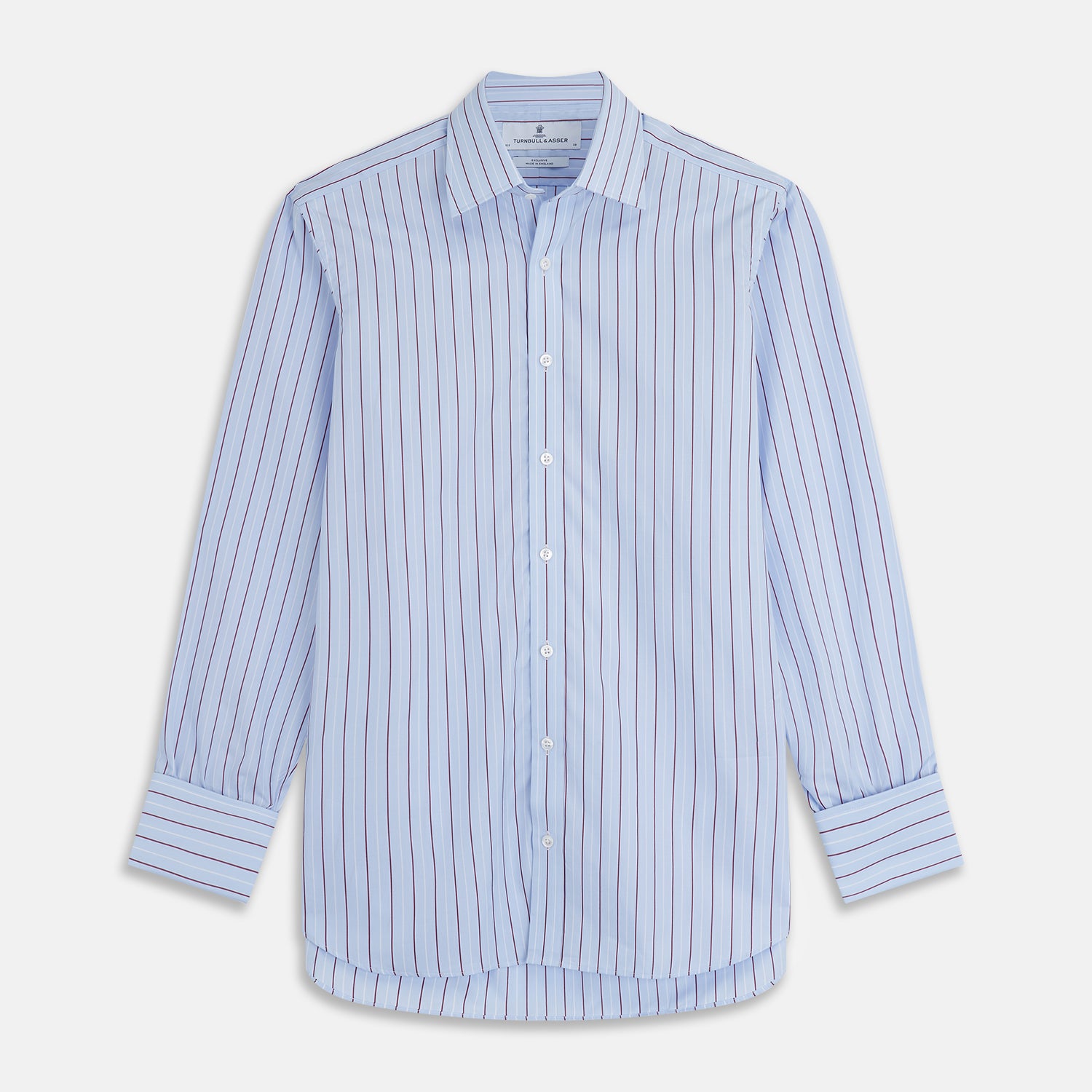View 1 of product Burgundy Stripe Regular Fit Shirt with T&A Collar and Double Cuffs