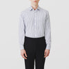 View 2 of product Navy Stripe Regular Fit Shirt With T&A Collar and Square Double Cuffs