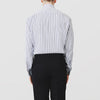 View 3 of product Navy Stripe Regular Fit Shirt With T&A Collar and Square Double Cuffs