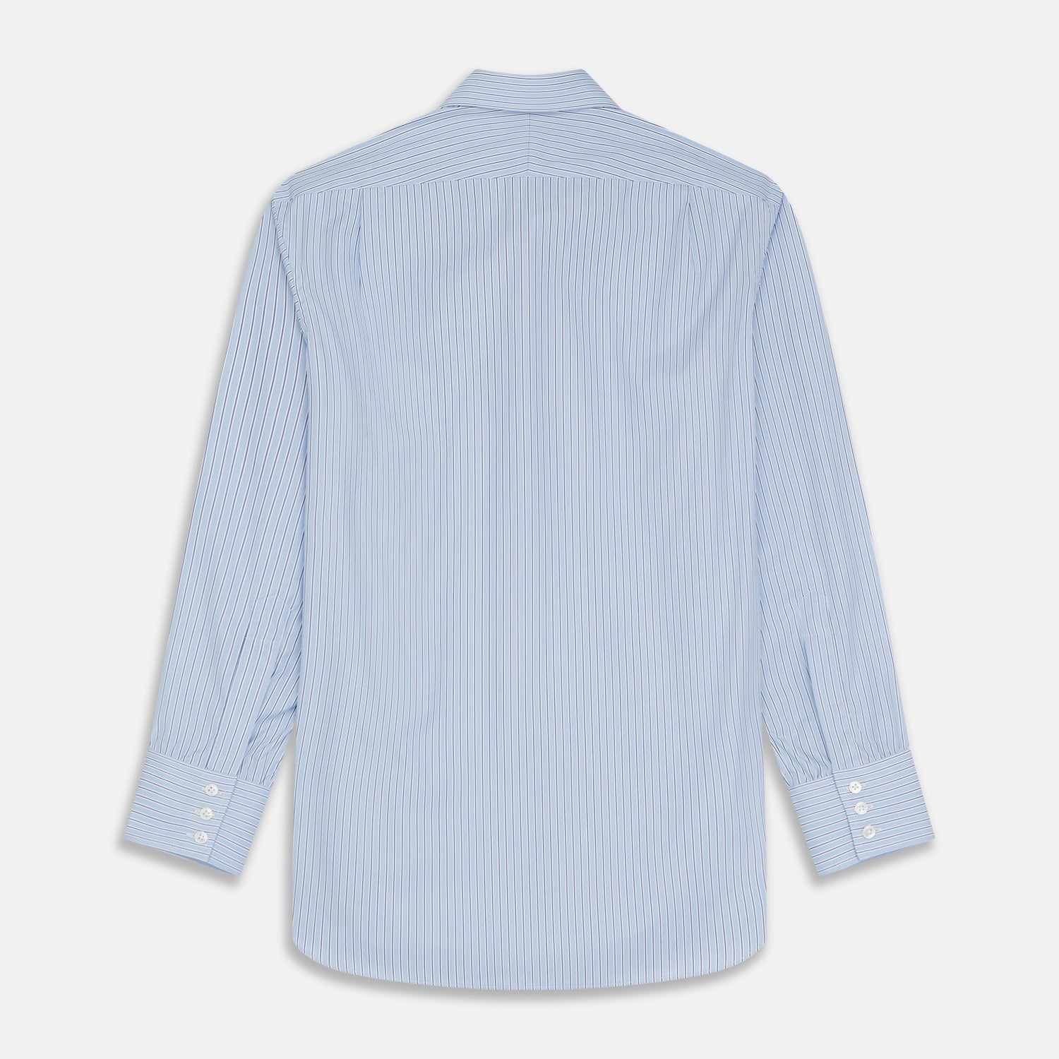 View 6 of product Blue Stripe Shirt with T&A Collar and 3-Button Cuffs