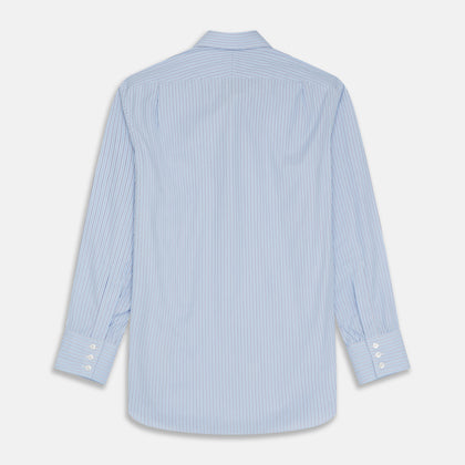 Blue Stripe Shirt with T&A Collar and 3-Button Cuffs Image 5
