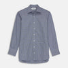 View 1 of product Navy Check Shirt with T&A Collar and 3-Button Cuffs