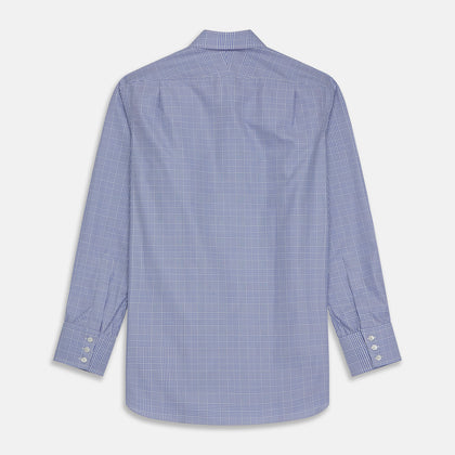 Blue Check Shirt with T&A Collar and 3-Button Cuffs Image 5