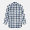 View 6 of product Blue Check Shirt with T&A Collar and 3-Button Cuffs