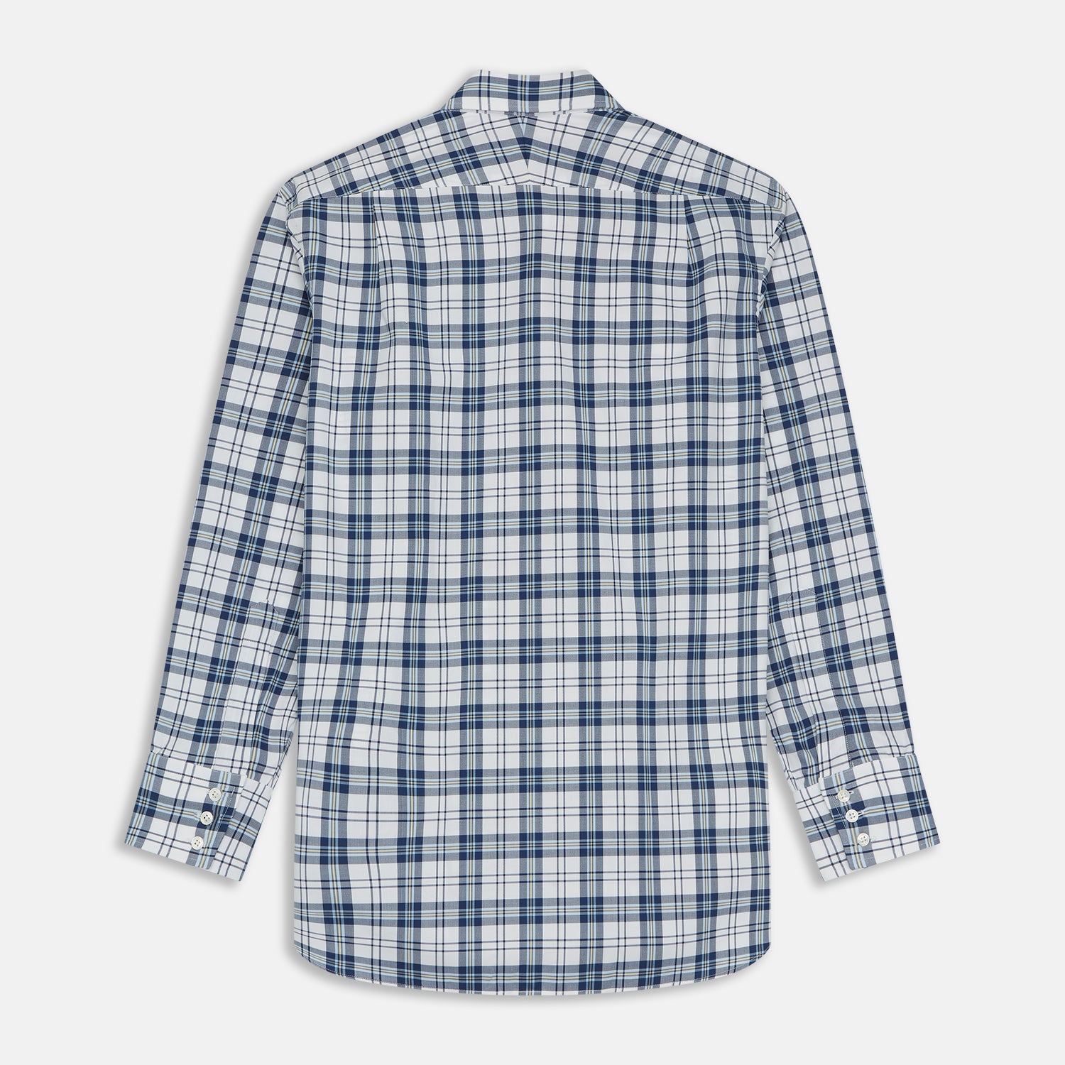 View 6 of product Blue Check Shirt with T&A Collar and 3-Button Cuffs