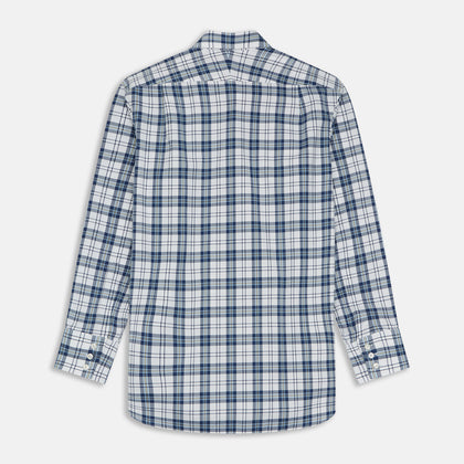 Blue Check Shirt with T&A Collar and 3-Button Cuffs Image 5