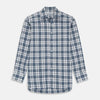 View 1 of product Blue Check Shirt with T&A Collar and 3-Button Cuffs
