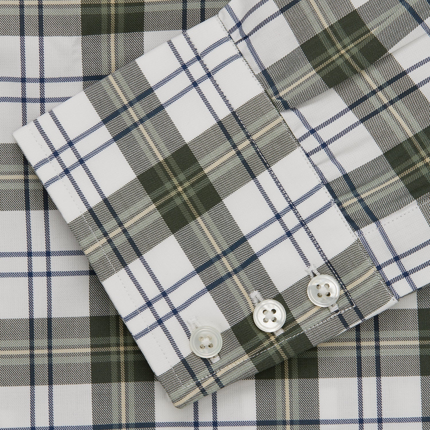 View 5 of product Green Check Shirt with T&A Collar and 3-Button Cuffs