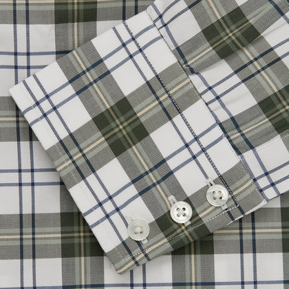 Green Check Shirt with T&A Collar and 3-Button Cuffs Image 4