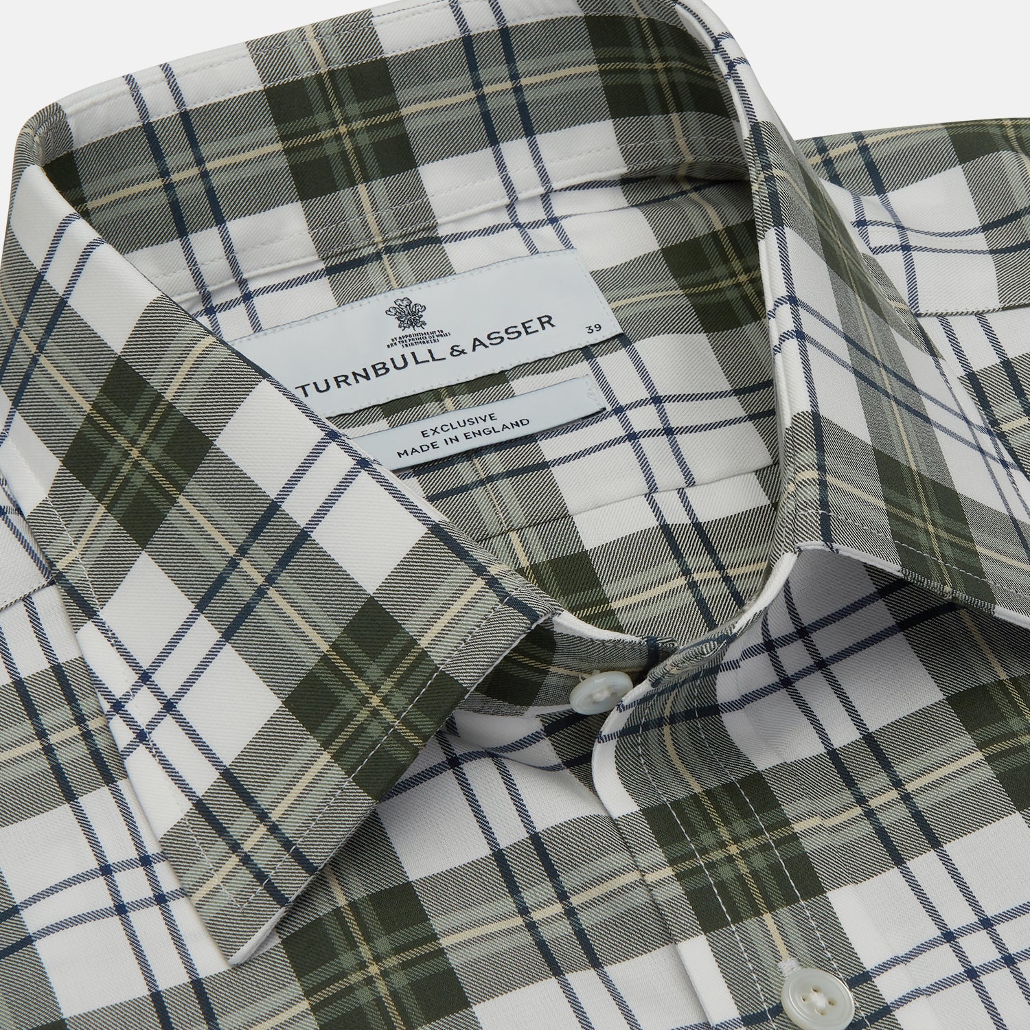 View 4 of product Green Check Shirt with T&A Collar and 3-Button Cuffs