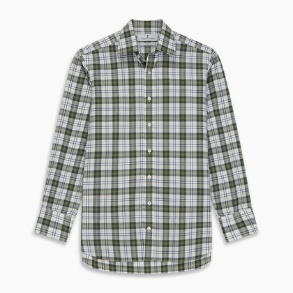 Green Check Shirt with T&A Collar and 3-Button Cuffs Image 6