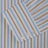 Blue and Brown Stripe Poplin Shirt with T&A Collar and Three-Button Cuffs