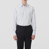 View 2 of product Blue and Brown Stripe Poplin Shirt with T&A Collar and Three-Button Cuffs