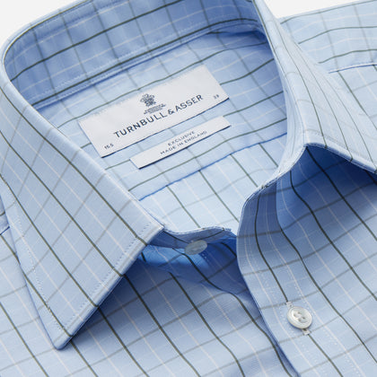 Green Graph Check Regular Fit Shirt with T&A Collar and 3-Button Cuffs Image 1