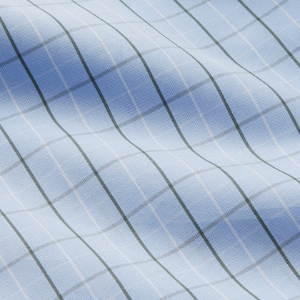 Green Graph Check Regular Fit Shirt with T&A Collar and 3-Button Cuffs Image 3