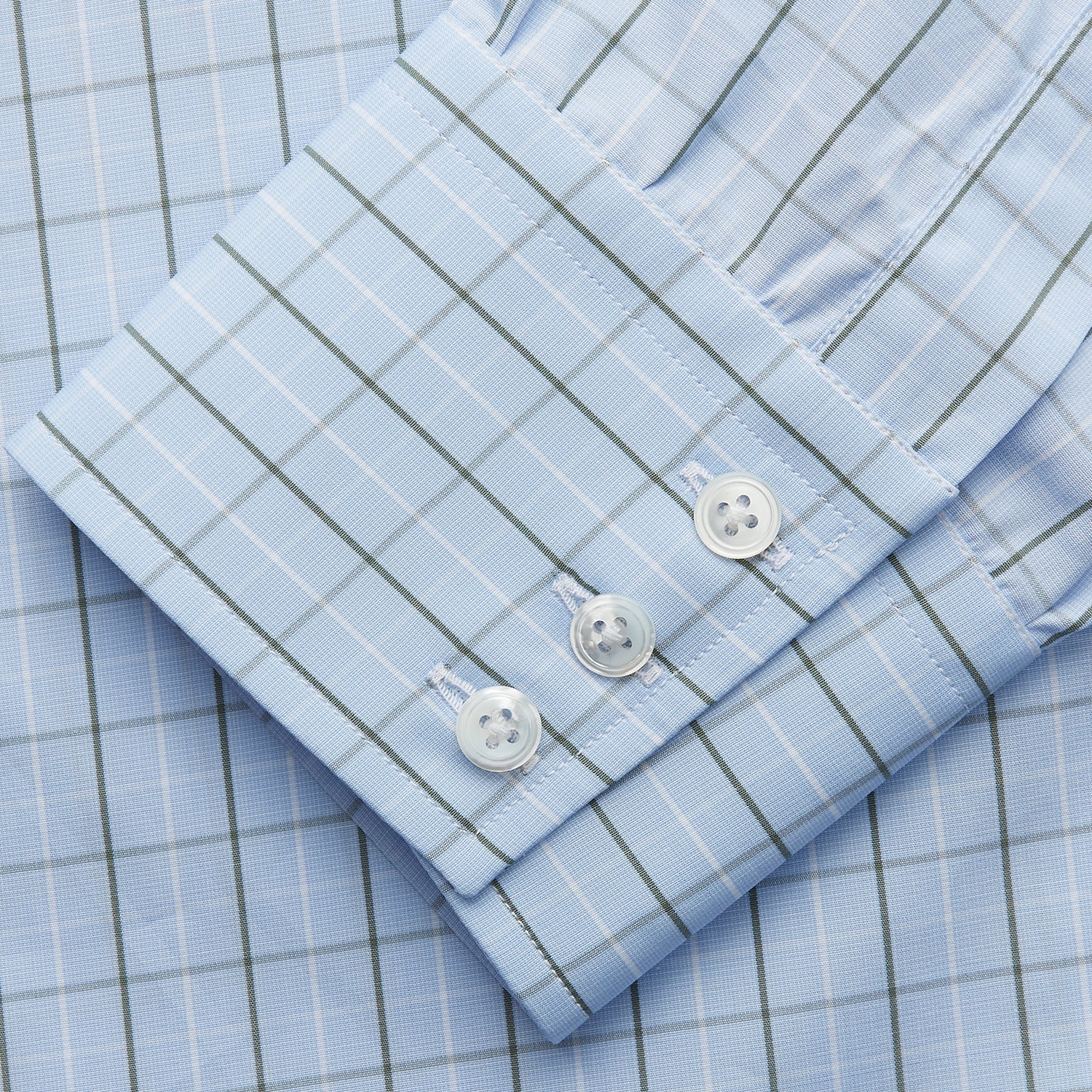 View 3 of product Green Graph Check Regular Fit Shirt with T&A Collar and 3-Button Cuffs