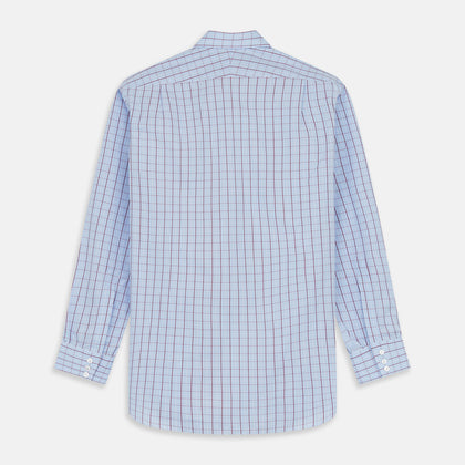 Burgundy Graph Check Regular Fit Shirt with T&A Collar and 3-Button Cuffs Image 4