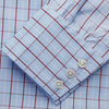 View 3 of product Burgundy Graph Check Regular Fit Shirt with T&A Collar and 3-Button Cuffs