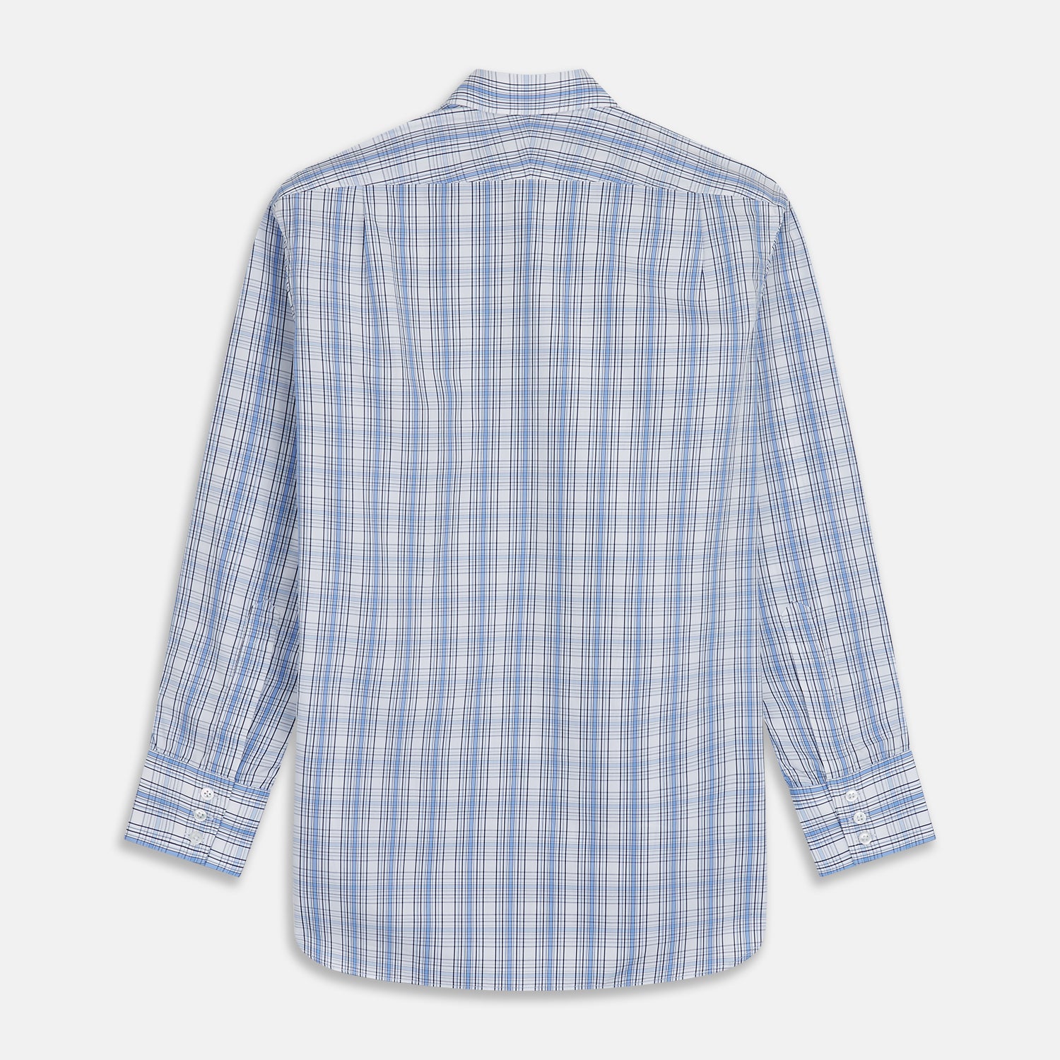 View 5 of product Tonal Blue Check Regular Fit Shirt with T&A Collar and 3-Button Cuffs