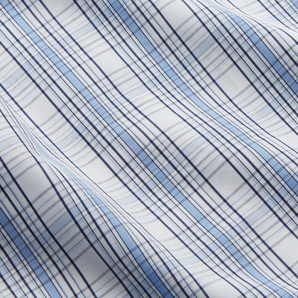 Tonal Blue Check Regular Fit Shirt with T&A Collar and 3-Button Cuffs Image 3