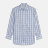 View 1 of product Tonal Blue Check Regular Fit Shirt with T&A Collar and 3-Button Cuffs