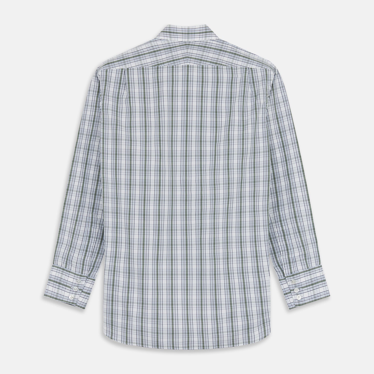 View 5 of product Tonal Green Check Regular Fit Shirt with T&A Collar and 3-Button Cuffs