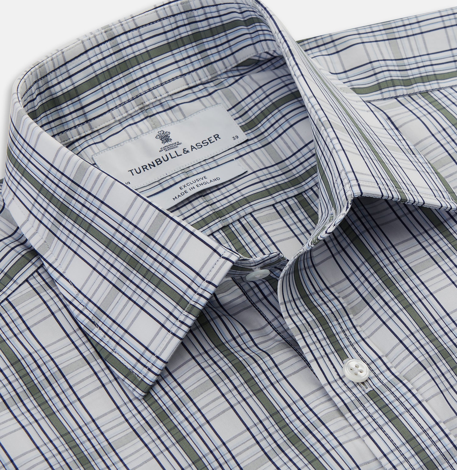 View 2 of product Tonal Green Check Regular Fit Shirt with T&A Collar and 3-Button Cuffs