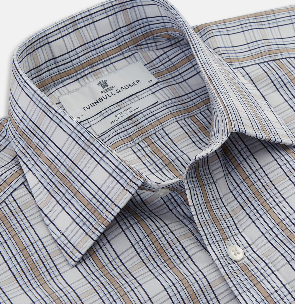 Tonal Beige Regular Fit Shirt with T&A Collar and 3-Button Cuffs