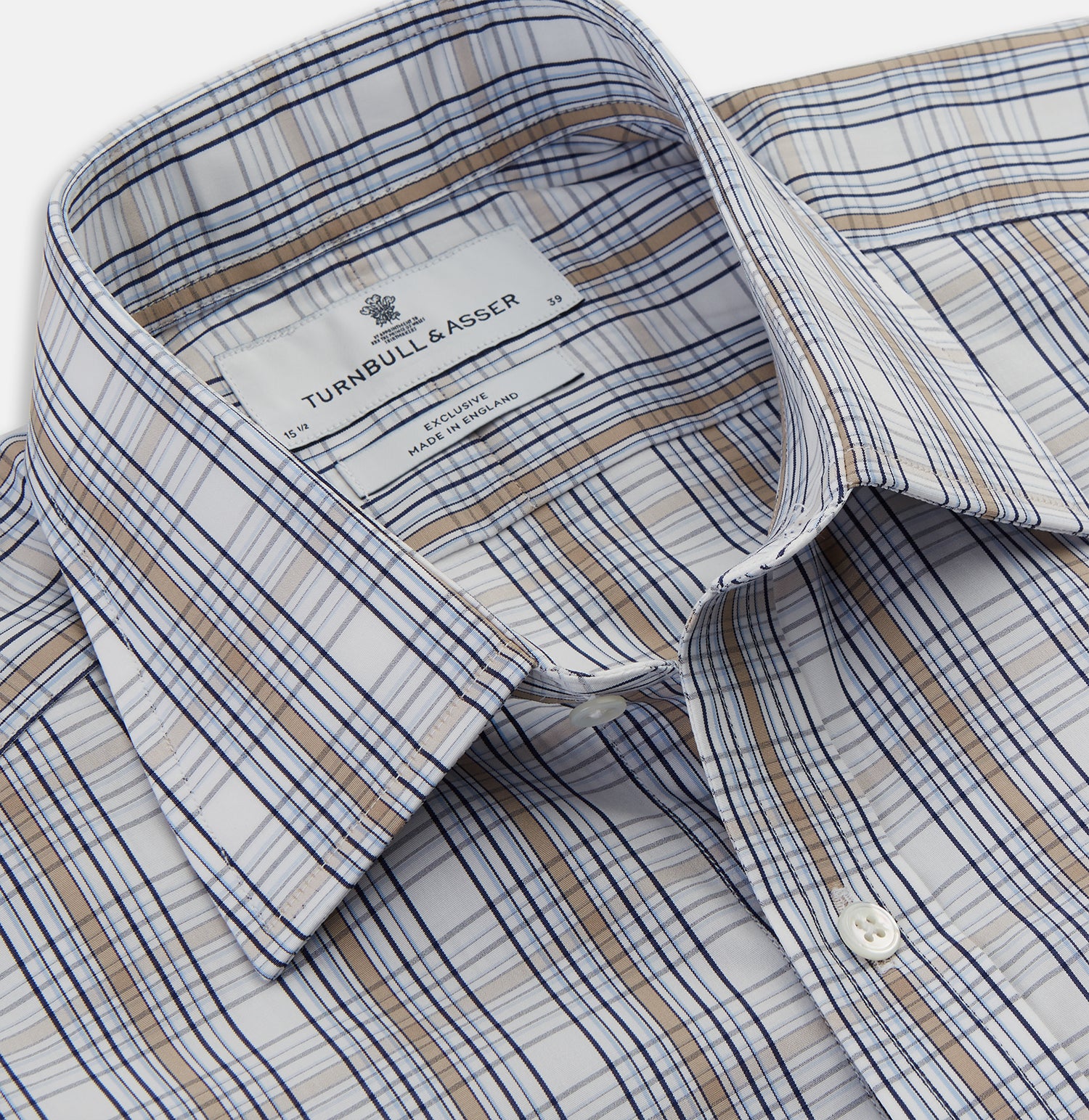 View 2 of product Tonal Beige Regular Fit Shirt with T&A Collar and 3-Button Cuffs