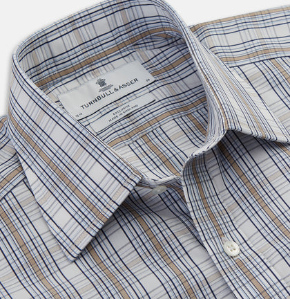 Tonal Beige Regular Fit Shirt with T&A Collar and 3-Button Cuffs Image 1