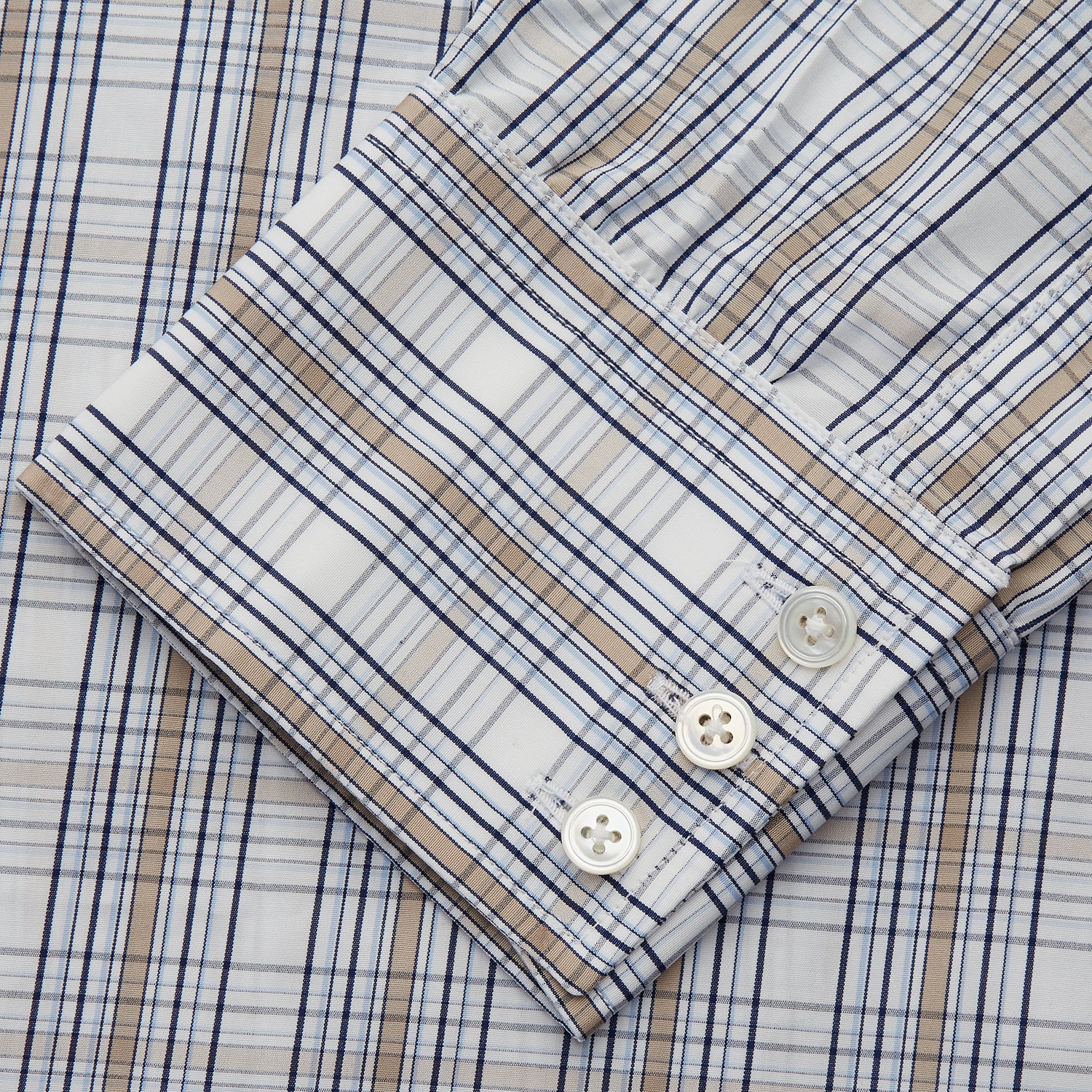 View 3 of product Tonal Beige Regular Fit Shirt with T&A Collar and 3-Button Cuffs