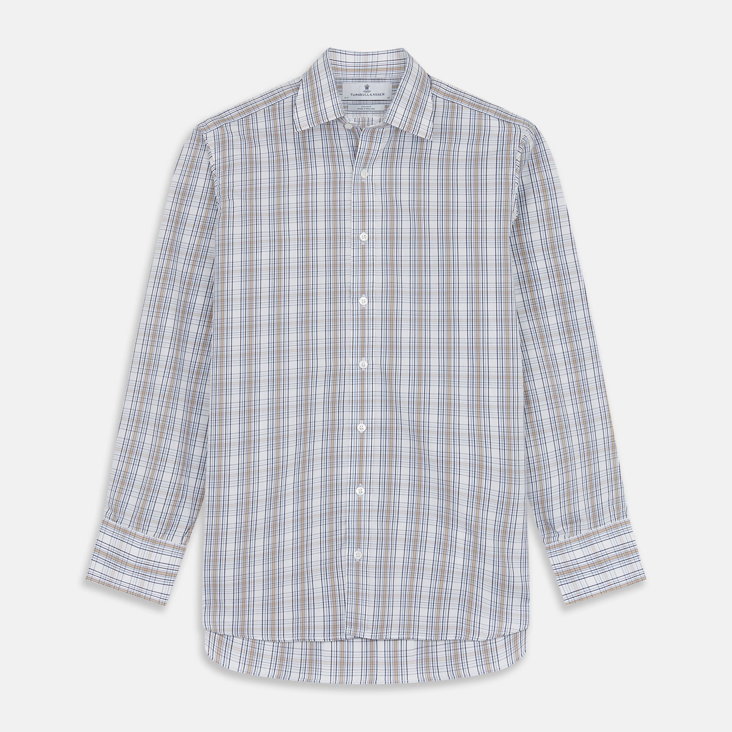 View 1 of product Tonal Beige Regular Fit Shirt with T&A Collar and 3-Button Cuffs