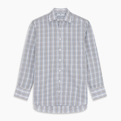Tonal Beige Regular Fit Shirt with T&A Collar and 3-Button Cuffs Image 5