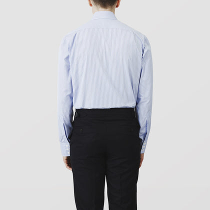 Blue Stripe Shirt with T&A Collar and 3-Button Cuffs Image 2