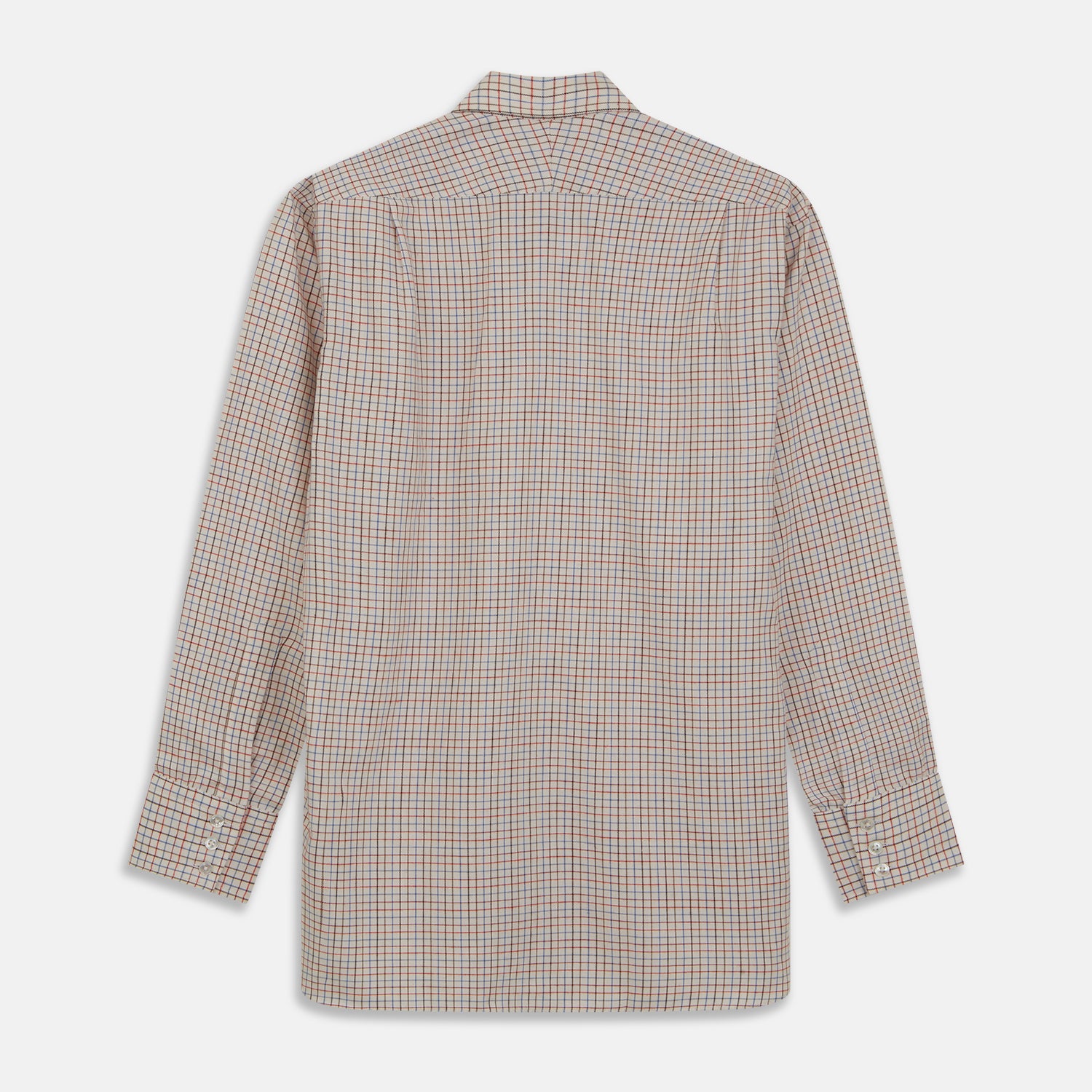 Pink Multi Check Cotton-Cashmere Shirt with T&A Collar and 3-Button Cuffs