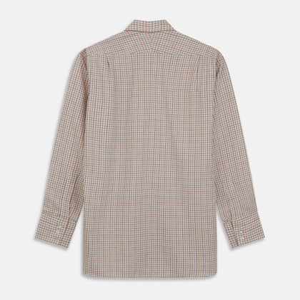 Pink Multi Check Cotton-Cashmere Shirt with T&A Collar and 3-Button Cuffs Image 3